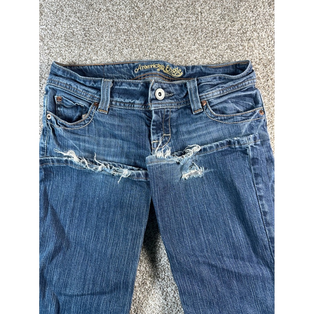 American Eagle AE Artist Jeans Womens 4 Regular Blue Low Rise Flare 7572-R